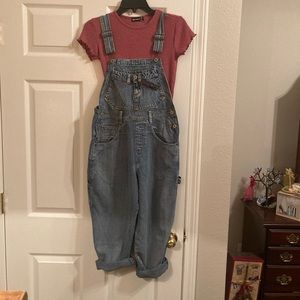 Cargo-Cropped Overalls Size S/M